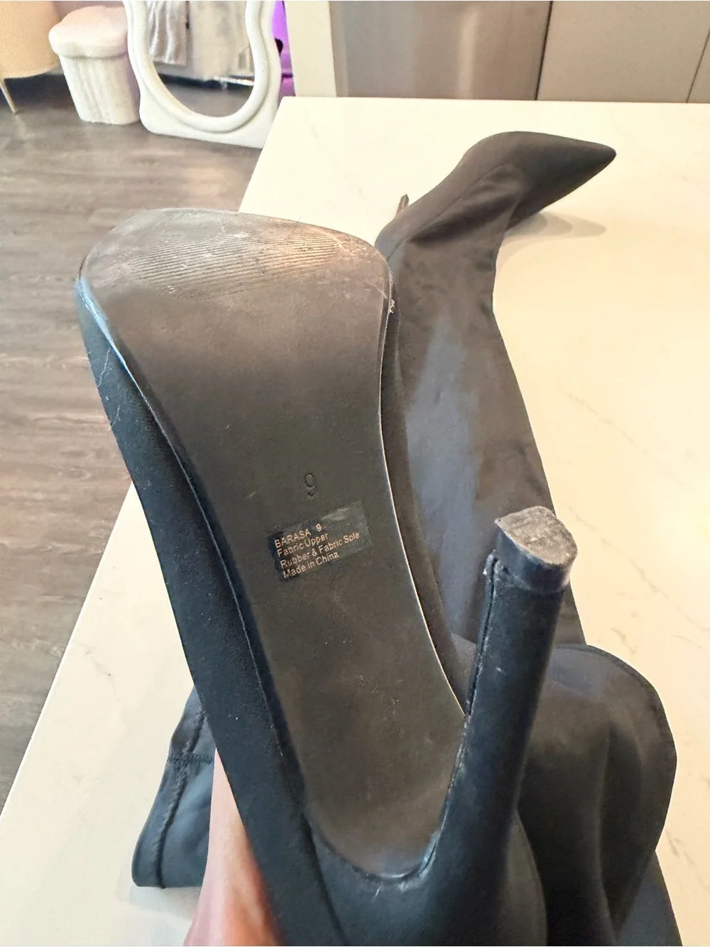 Over-the-Knee Stiletto Boots - Black